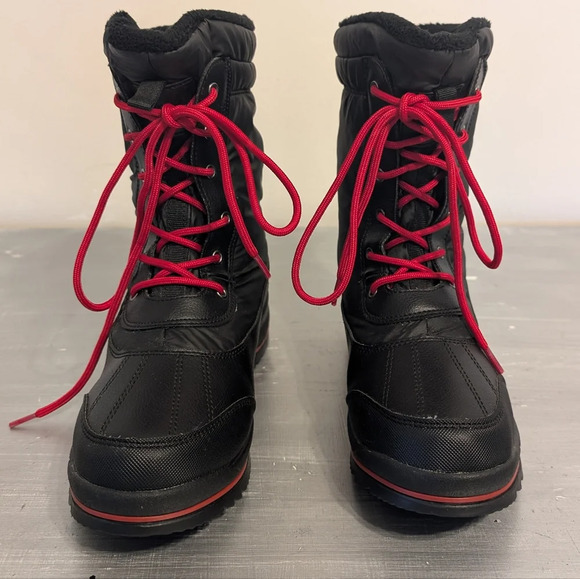 Cougar Canada Black Mid Calf Lined Winter Boots Waterproof  Lace up Women's 9 M. - Picture 4 of 12